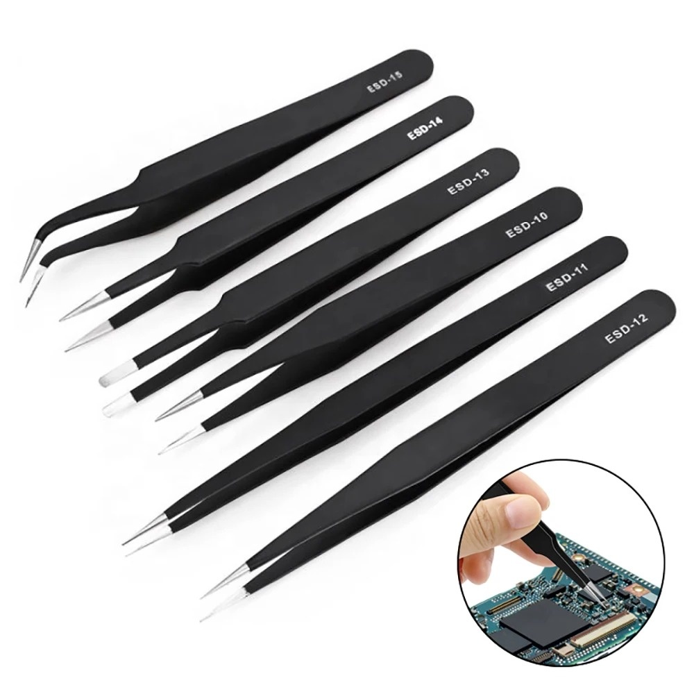 6 قطع من ملاقط الفولاذ المقاوم - مراجعة Diy Electronics Tool Kit وسعره