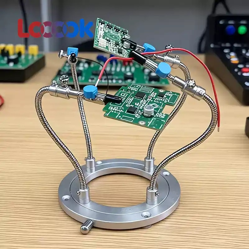 مشبك إلكتروني دوار للحام من Un - مراجعة Diy Electronics Rack وسعره