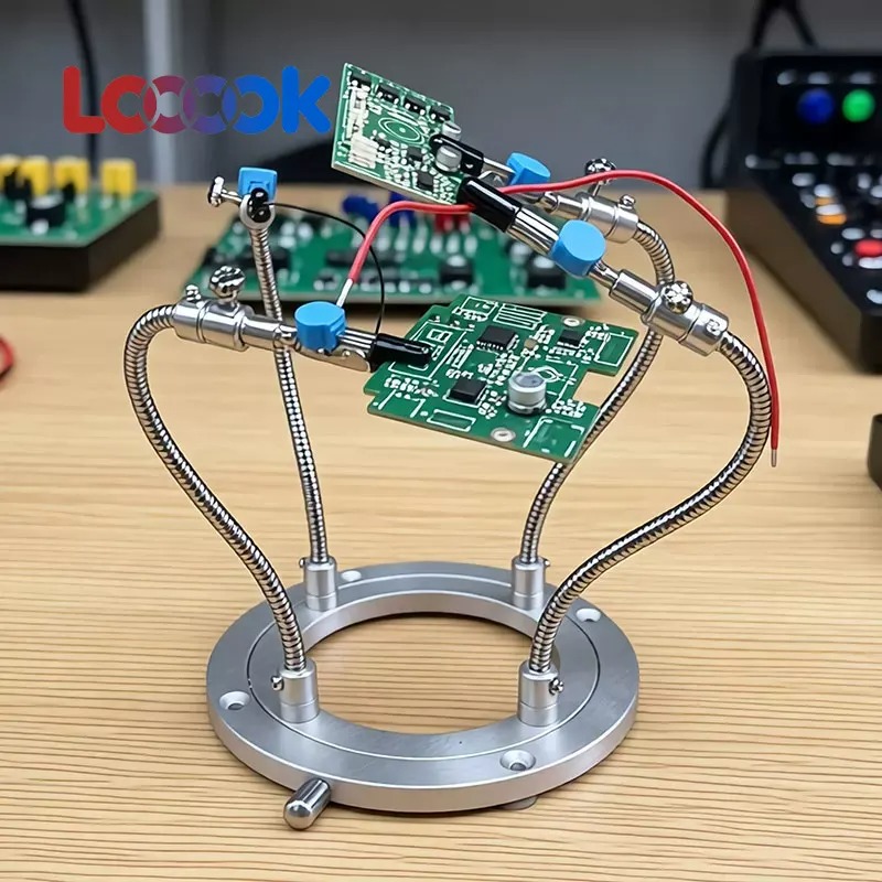 مشبك إلكتروني دوار للحام من Un - مراجعة Diy Electronics Rack وسعره