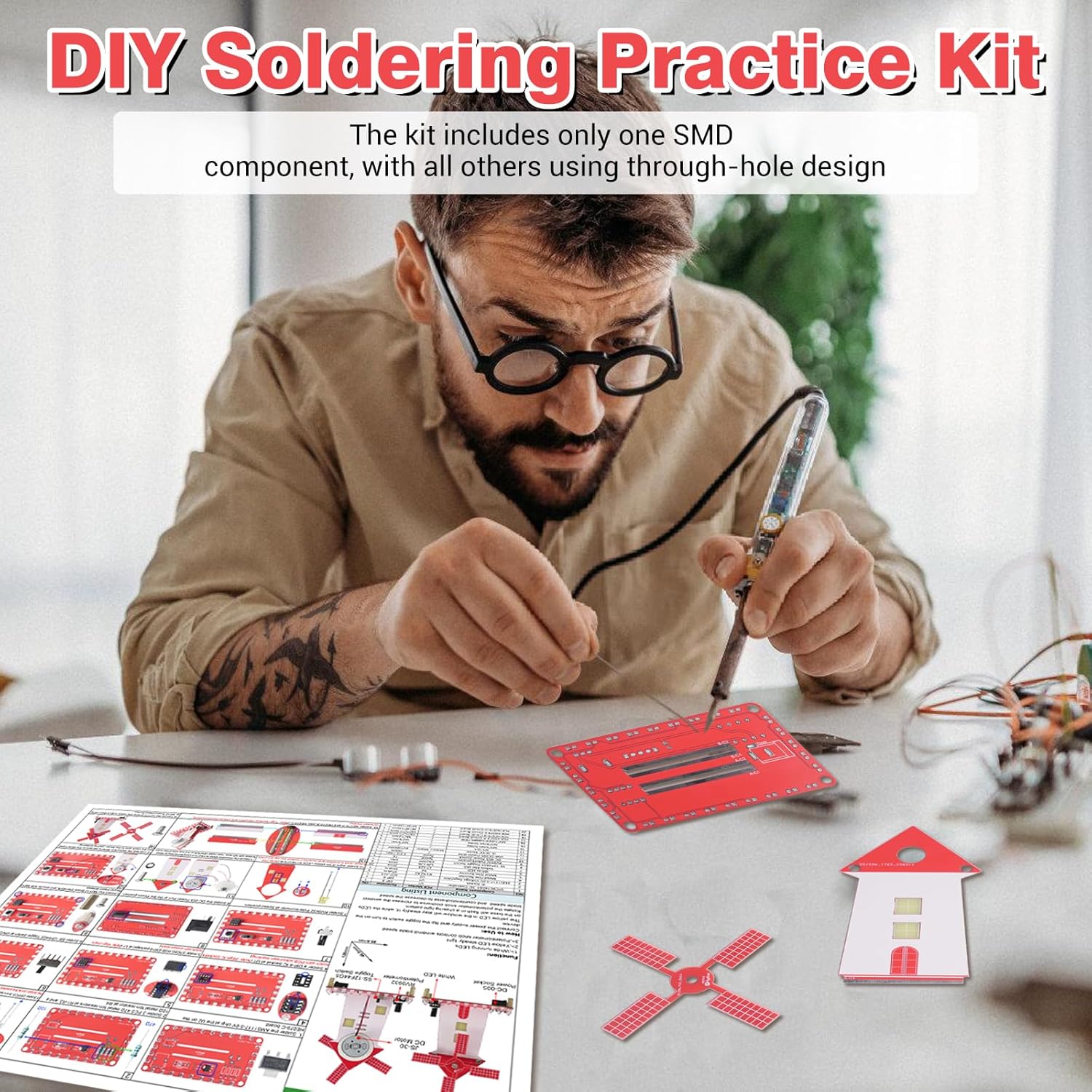 مجموعة أدوات ممارسة لحام طاحون - مراجعة Diy Electronics Kits For Beginners وسعره
